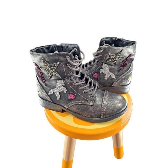 Justice‎ Girls Zip Up Boots Size 7 - Picture 2 of 5